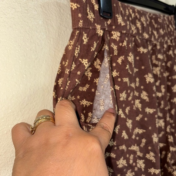 Toad&Co Brown Floral Wide Leg Pants - Picture 8 of 9